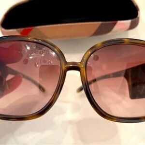 Burberry Tortoise Shell Sunglasses with Pink Lenses